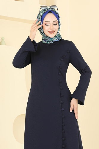 moda selvim طقم كحلي غامق ASM2817 - Thumbnail