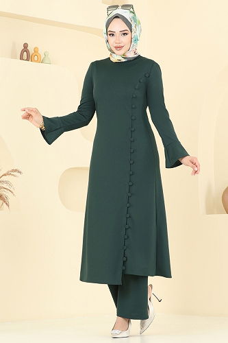 moda selvim طقم زيتي ASM2817 - Thumbnail