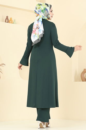 moda selvim طقم زيتي ASM2817 - Thumbnail