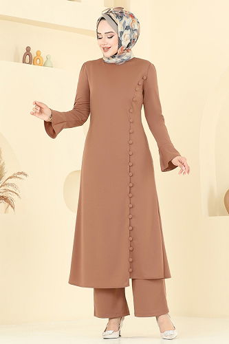 moda selvim طقم عسلي ASM2817 - Thumbnail