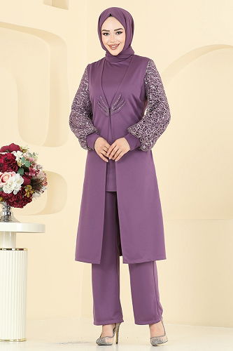 moda selvim Combined ASM2832 Lilac - Thumbnail