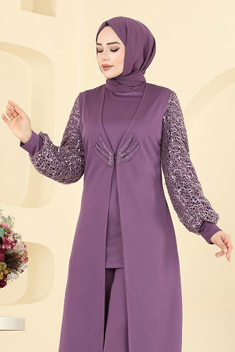 moda selvim Combined ASM2832 Lilac - Thumbnail