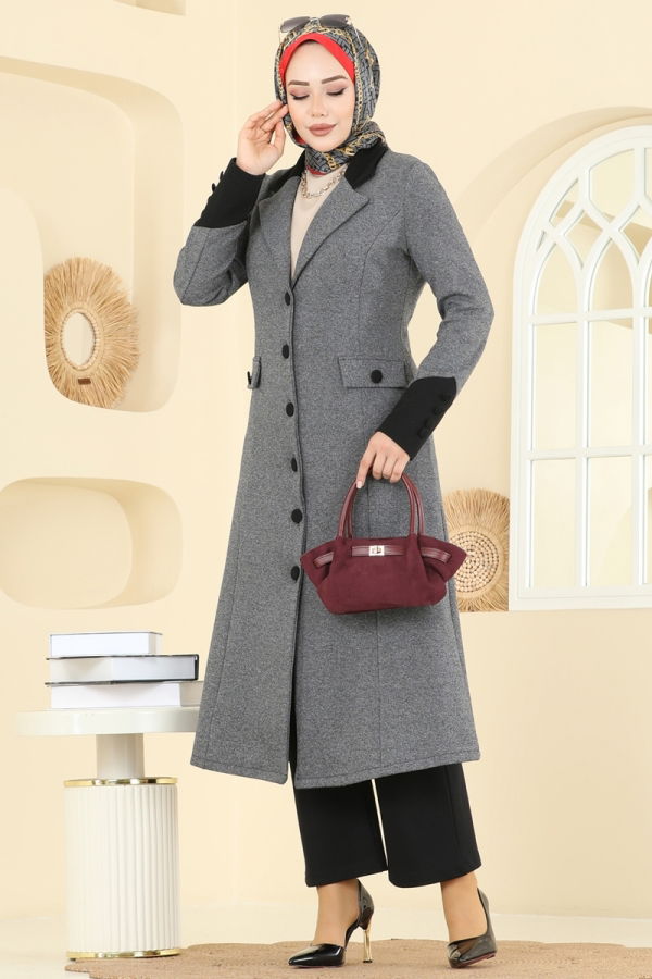 Modaselvim Hijab Combinations Combined ASM2840 Anthracite & Black