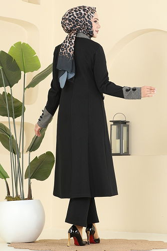 moda selvim طقم أسود ASM2840 - Thumbnail