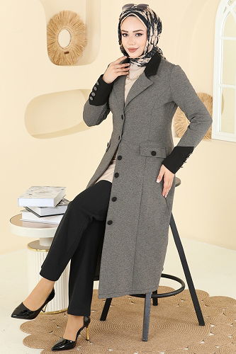 moda selvim طقم بيج وأسود ASM2840 - Thumbnail