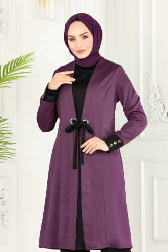 moda selvim Combined ASM5204 Dark Lilac & Black - Thumbnail