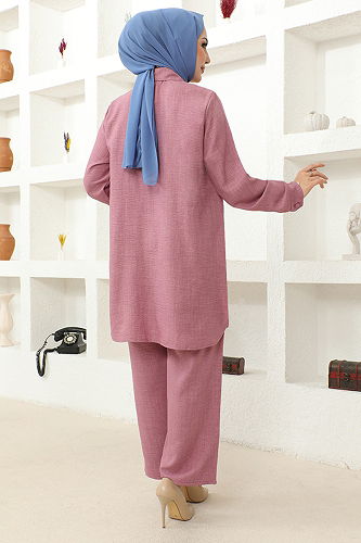 moda selvim طقم وردي HBS2411-M - Thumbnail