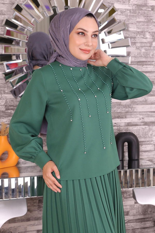 Modaselvim الاطقم طقم زيتي MİH19135-M