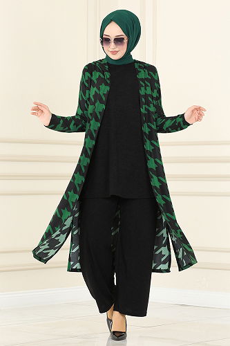 moda selvim طقم أخضر MSL1151-M - Thumbnail