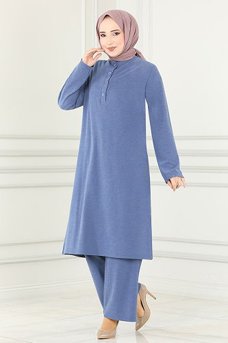 moda selvim طقم ازرق MSL1154-M - Thumbnail