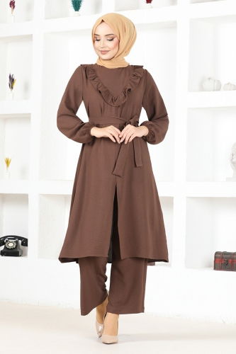 moda selvim طقم بني MSL3102 - Thumbnail