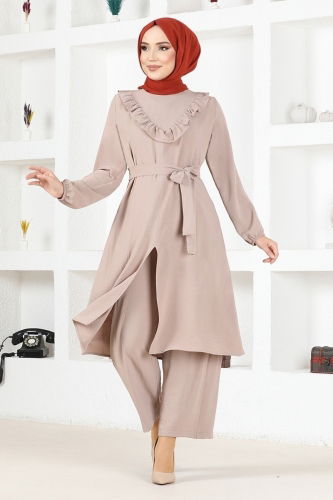 moda selvim طقم بيج MSL3102 - Thumbnail