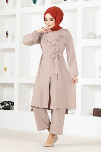 moda selvim طقم بيج MSL3102 - Thumbnail