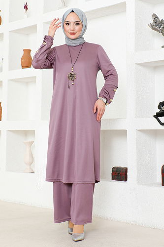 moda selvim طقم وردي MSL4001-M - Thumbnail