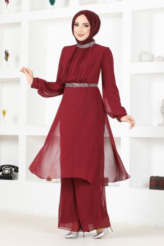 moda selvim Combined MSL4272 Burgundy - Thumbnail