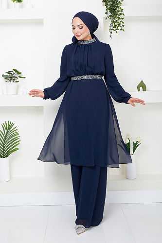 moda selvim طقم كحلي MSL4272-M - Thumbnail