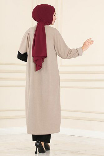 moda selvim طقم بيج وأسود PL292 - Thumbnail