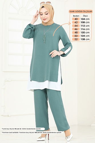 moda selvim Combined PL8034 Mint&Ekru - Thumbnail