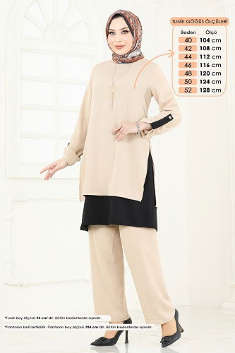 moda selvim طقم بيج PL8034 - Thumbnail