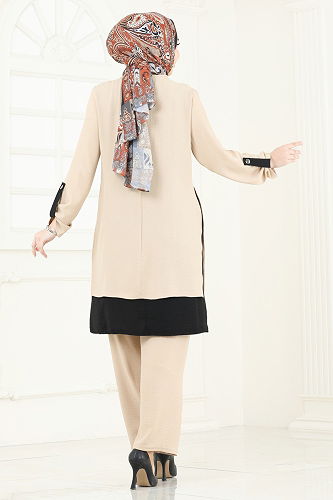 moda selvim طقم بيج PL8034 - Thumbnail