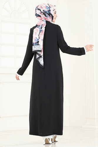 moda selvim طقم اسود سكري PL8053 - Thumbnail