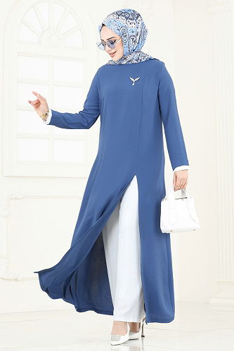 moda selvim طقم أزرق وسكري PL8053 - Thumbnail