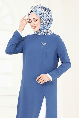 moda selvim طقم أزرق وسكري PL8053 - Thumbnail