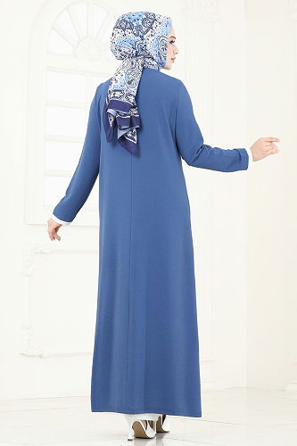 moda selvim طقم أزرق وسكري PL8053 - Thumbnail