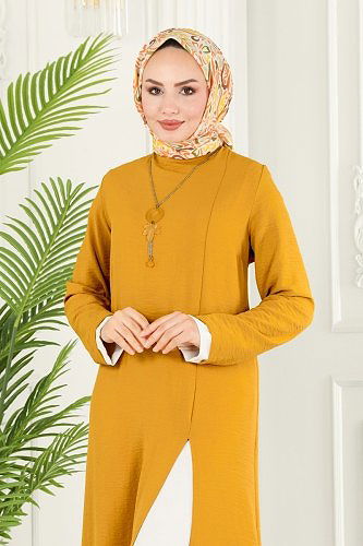 moda selvim Combined PL8053 Light Mustard & Ecru - Thumbnail