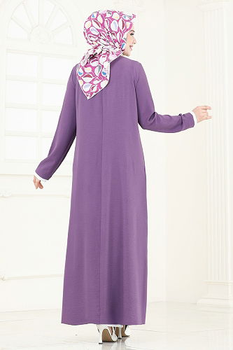 moda selvim طقم ليلكي وسكري PL8053 - Thumbnail