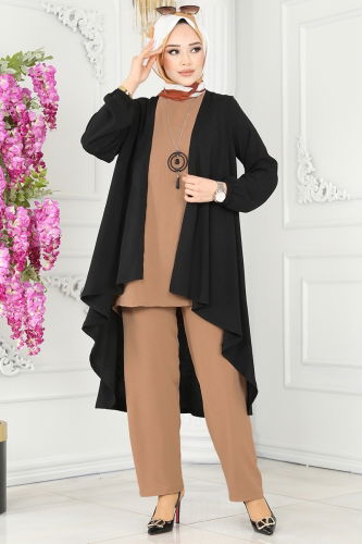 moda selvim Combined PL8058 Black&Latte - Thumbnail