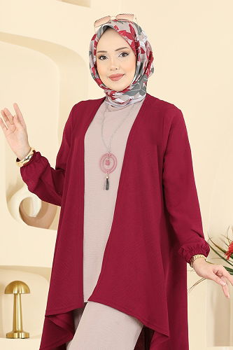 moda selvim Combined PL8058 Burgundy&Vision - Thumbnail