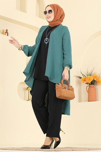 moda selvim Combined PL8058 Dark Mint & Black - Thumbnail