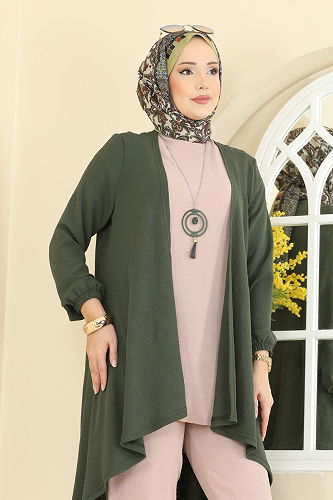 moda selvim Combined PL8058 Khaki&Vision - Thumbnail