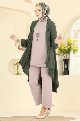 moda selvim Combined PL8058 Khaki&Vision - Thumbnail