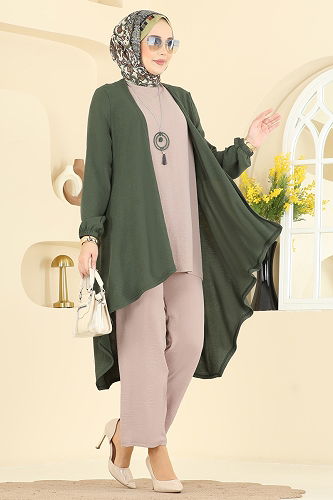 moda selvim Combined PL8058 Khaki&Vision - Thumbnail