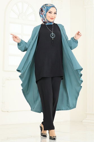 moda selvim Combined PL8058 Mint & Black - Thumbnail