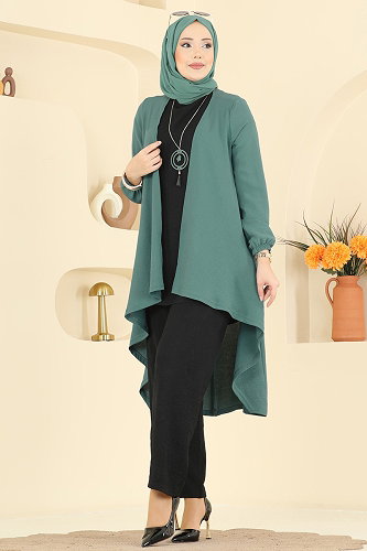 moda selvim Combined PL8058 Mint & Black - Thumbnail