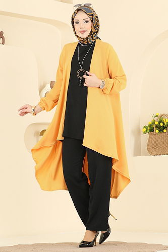 moda selvim Combined PL8058 Mustard & Black - Thumbnail