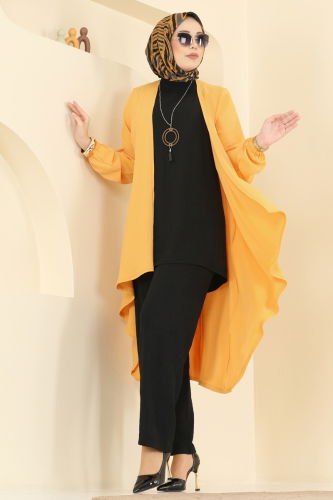 P.L. - طقم خردلي وأسود PL8058