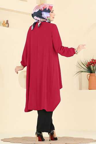 moda selvim Combined PL8058 Red & Black - Thumbnail