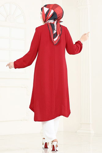 moda selvim Combined PL8058 Red&Ecru - Thumbnail