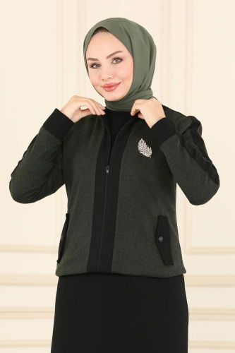 moda selvim Combined PL9017 Khaki & Black - Thumbnail