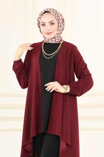 moda selvim Combined PL9038 Black & Burgundy - Thumbnail