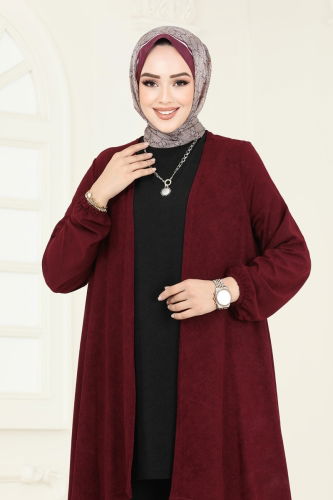 moda selvim Combined PL9038 Black & Burgundy - Thumbnail