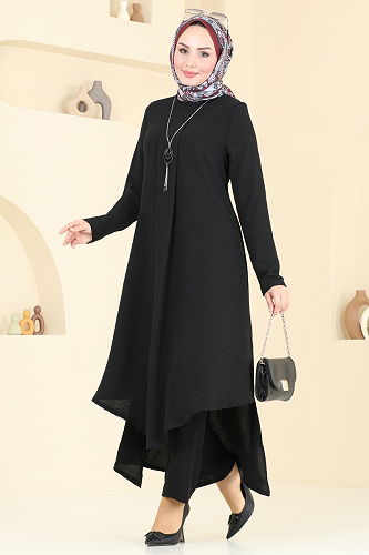 moda selvim طقم أسود PL9055 - Thumbnail