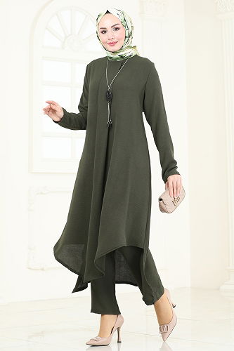 moda selvim طقم اخضر عفني PL9055 - Thumbnail