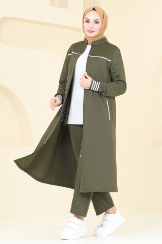 moda selvim Combined PL9073 Khaki&Ecru - Thumbnail