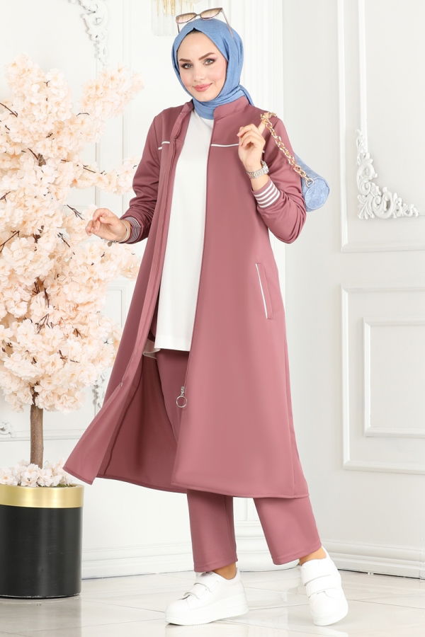 Modaselvim Hijab Combinations Combined PL9073 Rose Dried&Ecru