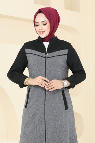 moda selvim طقم رمادي وأسود PL9097 - Thumbnail